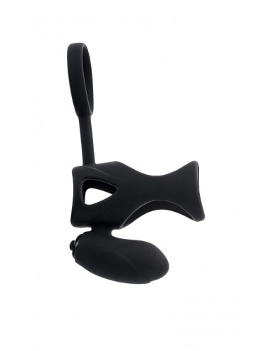 Pierścień na Penisa Wibrujący Czarny Sleeve With Bullet - Pierścienie erekcyjne wibrujące - 4