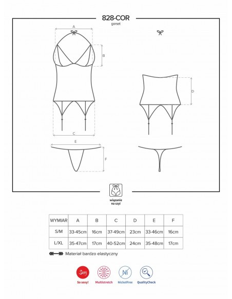 Zestaw 828-Cor-1 Gorset I Stringi - Komplety bielizny erotycznej - 7