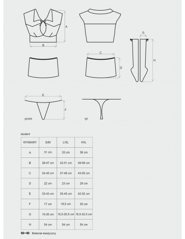 Strój Uczennicy Student Kostium 4-Częściowy - Kostiumy i przebrania erotyczne - 9