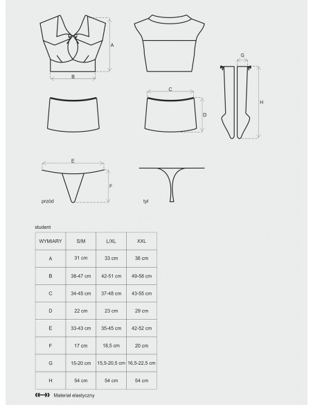 Strój Uczennicy Student Kostium 4-Częściowy - Kostiumy i przebrania erotyczne - 9