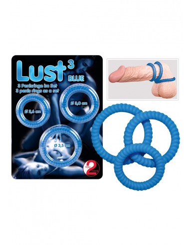 Zestaw pierścieni erekcyjnych Lust 3 szt. - Pierścienie erekcyjne niewibrujące - 1