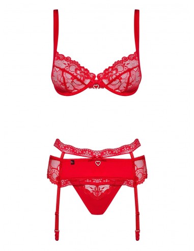 Komplet Bielizny Heartina 3-Częściowy  S/M - Komplety bielizny erotycznej - 5