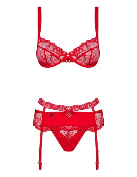 Komplet Bielizny Heartina 3-Częściowy  S/M - Komplety bielizny erotycznej - 5