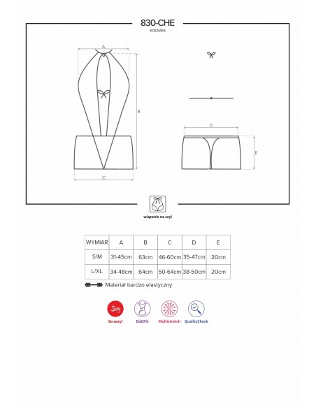 Bielizna Nocna 830-Che-1 Koszulka I Stringi L/Xl - Koszule nocne - 8