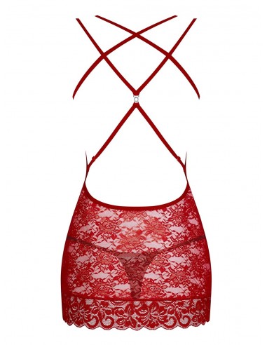 Bielizna Nocna 860-Che-3 Koszulka I Stringi Czerwona L/Xl - Koszule nocne - 6