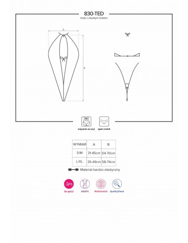 Uwodzicielska bielizna 830-TED-1 body  S/M - Body - 8