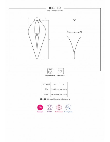Uwodzicielska bielizna 830-TED-1 body  S/M - Body - 8