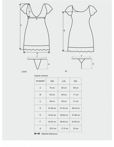 Bielizna Nocna Imperia Koszulka I Stringi Czarna  S/M - Koszule nocne - 3