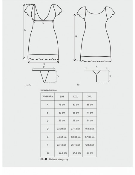 Bielizna Nocna Imperia Koszulka I Stringi Czarna  S/M - Koszule nocne - 3
