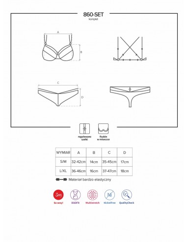 Komplet 2-Częściowy Bielizny Erotycznej 860-Set-3 - Komplety bielizny erotycznej - 7