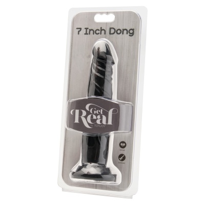 Dildo Get Real 18 cm z przyssawką – czarny - 1 2