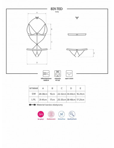 Uwodzicielska bielizna 831-TED-1 body  S/M - Body - 7