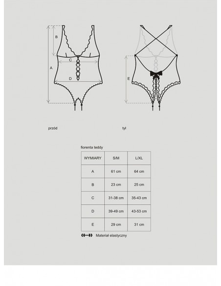 Uwodzicielska bielizna Fiorenta body  S/M - Body - 5
