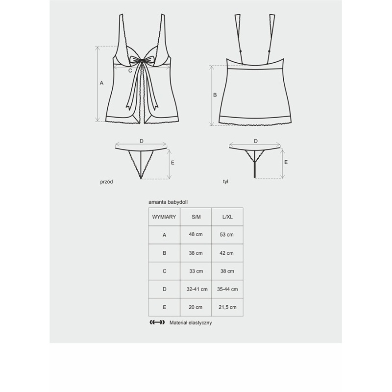 Bielizna nocna Amanta Babydoll I Stringi - 3