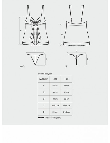 Bielizna nocna Amanta Babydoll I Stringi  S/M - Babydoll - 3