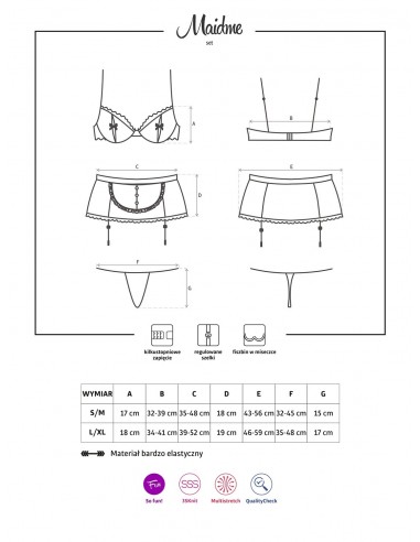 Strój Pokojówki Maidme 5-Częściowy - Kostiumy i przebrania erotyczne - 5