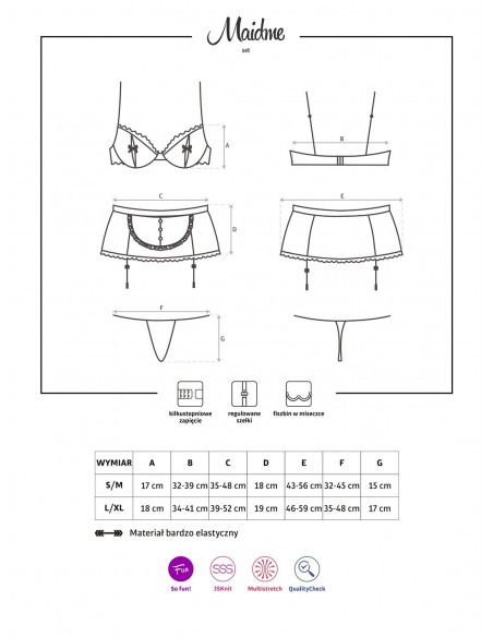 Strój Pokojówki Maidme 5-Częściowy - Kostiumy i przebrania erotyczne - 5