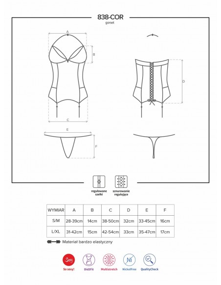 Zestaw 838-Cor-3 Gorset I Stringi - Komplety bielizny erotycznej - 7