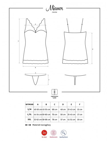 Bielizna Nocna Miamor Koszulka I Stringi  S/M - Koszule nocne - 7