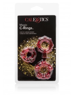 Zestaw pierścieni erekcyjnych Magic C-Rings Red - Pierścienie erekcyjne niewibrujące - 1 2