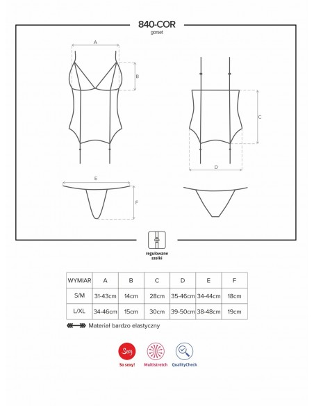 Zestaw 840-Cor-1 Gorset I Stringi L/Xl - Komplety bielizny erotycznej - 7