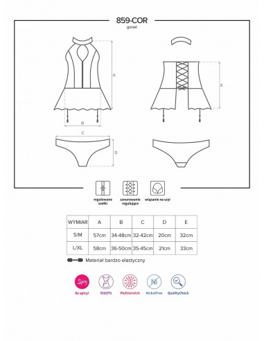 Zestaw 859-Cor-1 Gorset I Figi  S/M - Komplety bielizny erotycznej - 7
