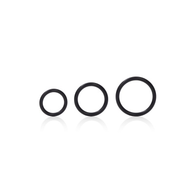 Silicone Support Rings Black – zestaw 3 elastycznych pierścieni erekcyjnych, 3,25–5 cm - 1