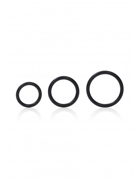 Zestaw pierścieni erekcyjnych Silicone Support Rings Black - Pierścienie erekcyjne niewibrujące - 1