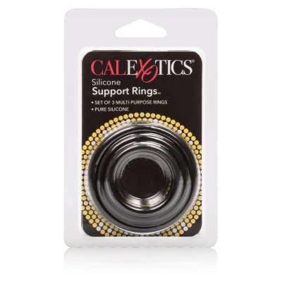 Silicone Support Rings Black – zestaw 3 elastycznych pierścieni erekcyjnych, 3,25–5 cm - 1 2