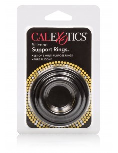 Zestaw pierścieni erekcyjnych Silicone Support Rings Black - Pierścienie erekcyjne niewibrujące - 1 2