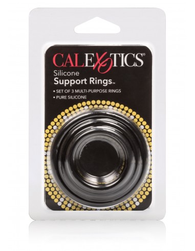 Zestaw pierścieni erekcyjnych Silicone Support Rings Black - Pierścienie erekcyjne niewibrujące - 2