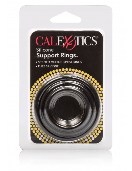 Zestaw pierścieni erekcyjnych Silicone Support Rings Black - Pierścienie erekcyjne niewibrujące - 2