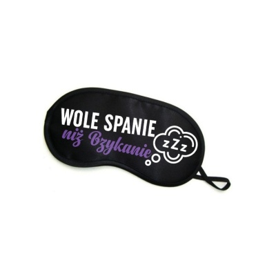 Opaska na oczy z napisem „Wolę spanie niż bzykanie” na wieczór panieński - 1 2