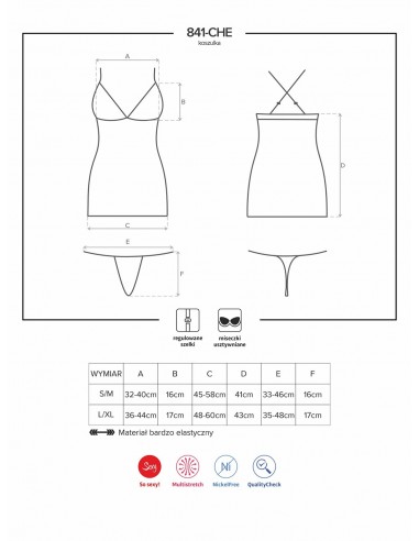 Bielizna Nocna 841-Che-1 Koszulka I Stringi L/Xl - Koszule nocne - 7