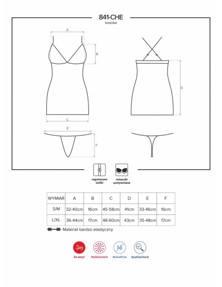 Bielizna Nocna 841-Che-1 Koszulka I Stringi L/Xl - Koszule nocne - 7