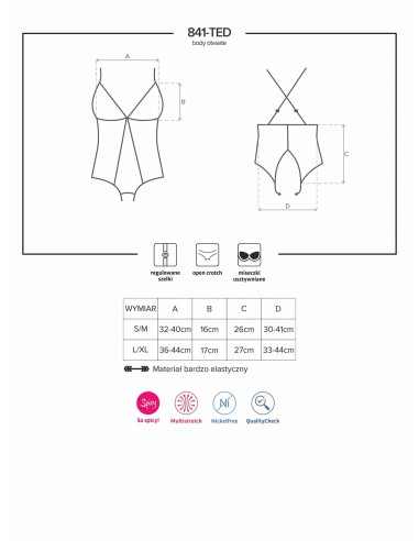 Bielizna erotyczna 841-TED-1 body  S/M - Body - 7