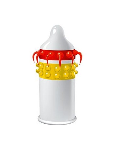 Prezerwatywa Z Dodatkową Stymulacją Egzo Lucky Dude - Prezerwatywy prążkowane, z wypustkami - 3