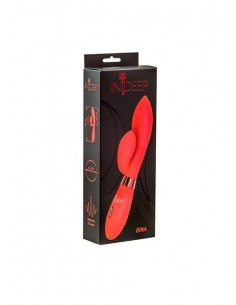 Ekskluzywny Wibrator Indeep Gina Red - Wibratory Króliczki - 1 2