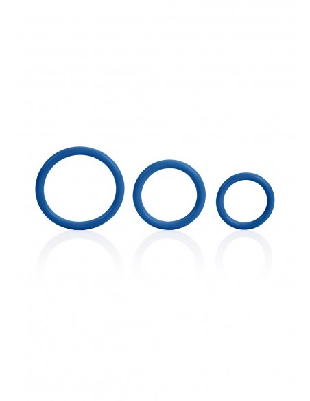 Zestaw pierścieni erekcyjnych Tri-Rings Blue - Pierścienie erekcyjne niewibrujące - 1