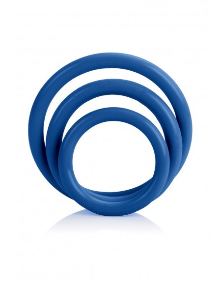 Zestaw pierścieni erekcyjnych Tri-Rings Blue - Pierścienie erekcyjne niewibrujące - 3