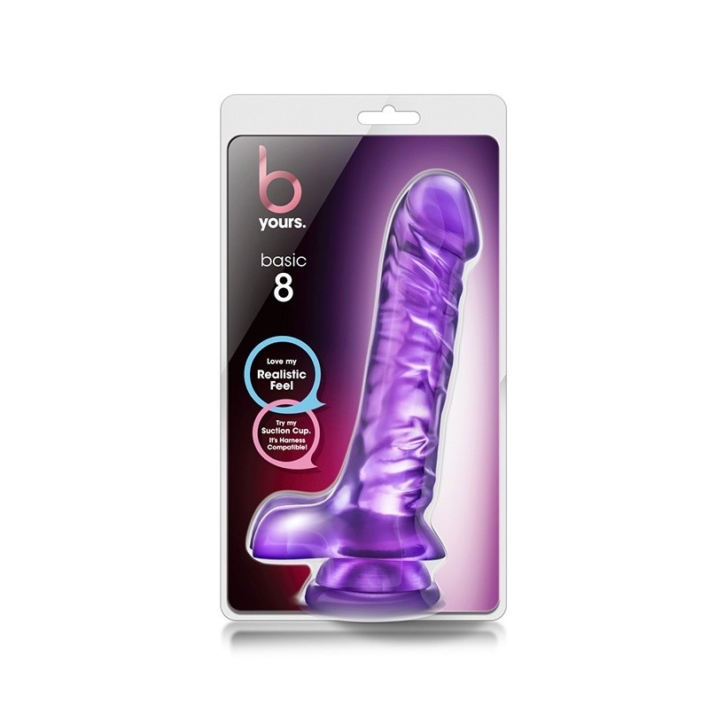 Dildo B YOURS BASIC 8 PURPLE - rozmiar 8, mocna przyssawka i gładki silikon - 2