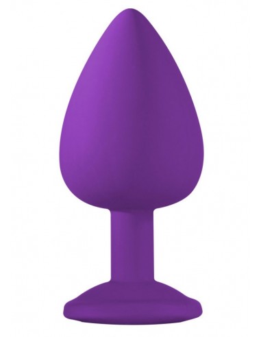 Duży Fioletowy Korek Analny z Pięknym Diamentem Rhinestone - Korki analne silikonowe - 2