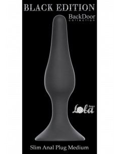 Korek analny Slim Anal Plug Medium Black - Korki analne silikonowe - 1 2