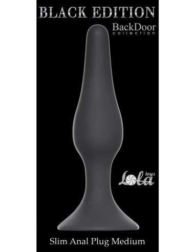 Korek analny Slim Anal Plug Medium Black - Korki analne silikonowe - 2