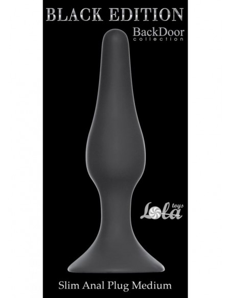 Korek analny Slim Anal Plug Medium Black - Korki analne silikonowe - 2