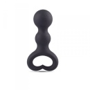 Korek analny Heart Clip Ball 9,5 cm (średnica 2,9 cm) – silikonowy, czarny - 1