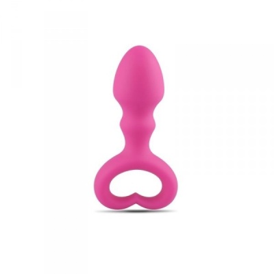 Korek analny Heart Clip Tip 9 cm różowy - 1