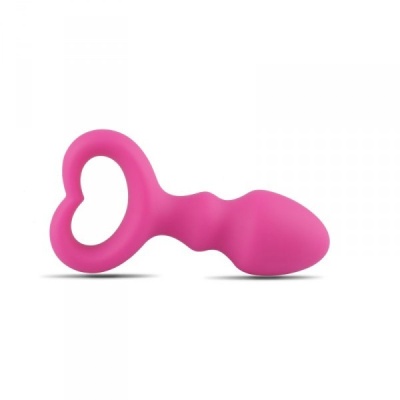 Korek analny Heart Clip Tip 9 cm różowy - 1 2