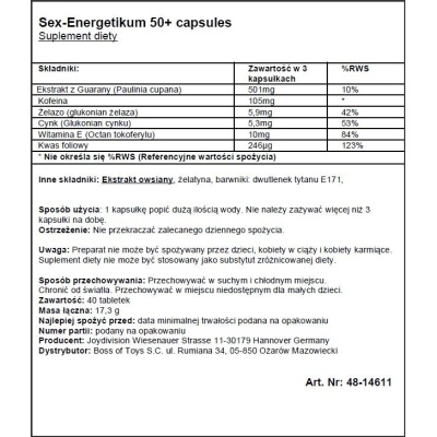 Wzmocnienie erekcji Eropharm - Sex-Energetikum 50 + 40 kaps. - 1 2