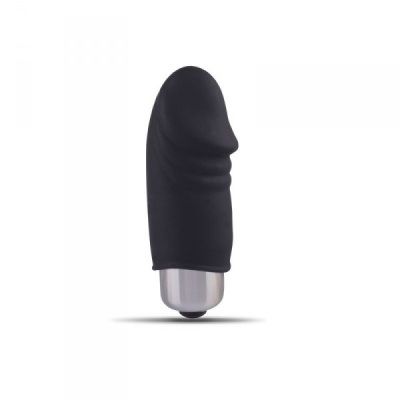 Mini wibrator Finger Fan Real 6,5 cm, silikonowy - 1 2